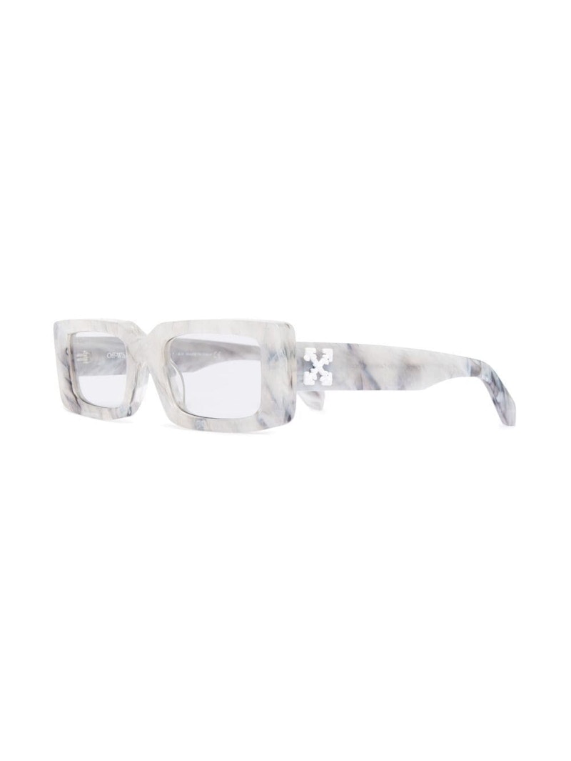 OFF-WHITE Arthur Square Frame Sunglasses Light Grey Marble/White (OWRI023R21PLA0010501)
