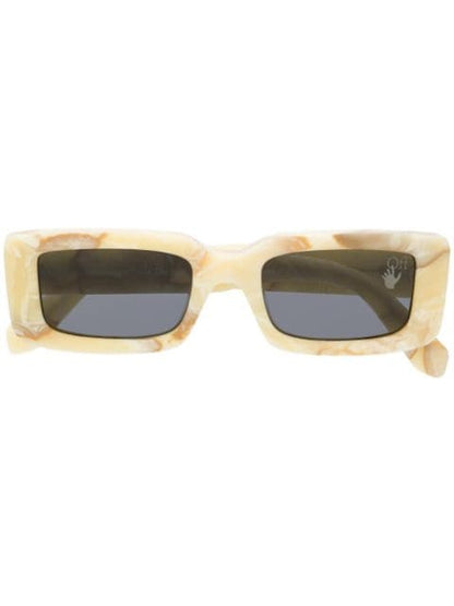 OFF-WHITE Arthur Square Frame Sunglasses Yellow Marble/White (OWRI023F20PLA0011800)
