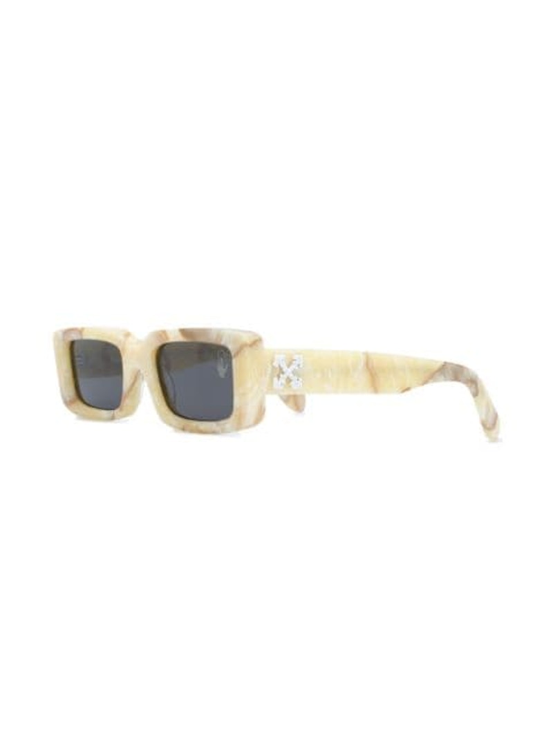 OFF-WHITE Arthur Square Frame Sunglasses Yellow Marble/White (OWRI023F20PLA0011800)