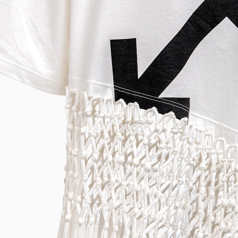 OFF-WHITE Asymmetric Arrows Fringe T-shirt White/Black