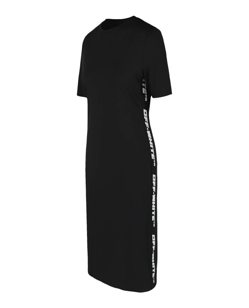 OFF-WHITE Athl Logo Band Midi Dress Black