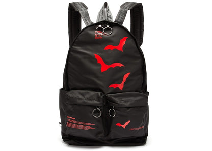 OFF-WHITE Backpack Bat Print Black Red