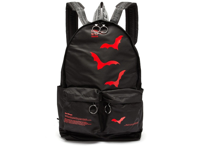 OFF-WHITE Backpack Bat Print Black Red