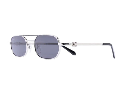 OFF-WHITE Baltimore Sunglasses Silver/Dark Grey (OERI072S23MET0017207)
