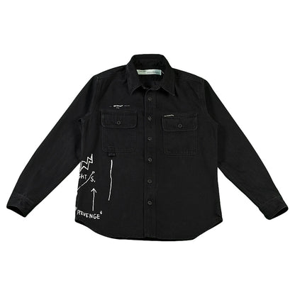 OFF-WHITE Basquiat Denim Shirt Black/White