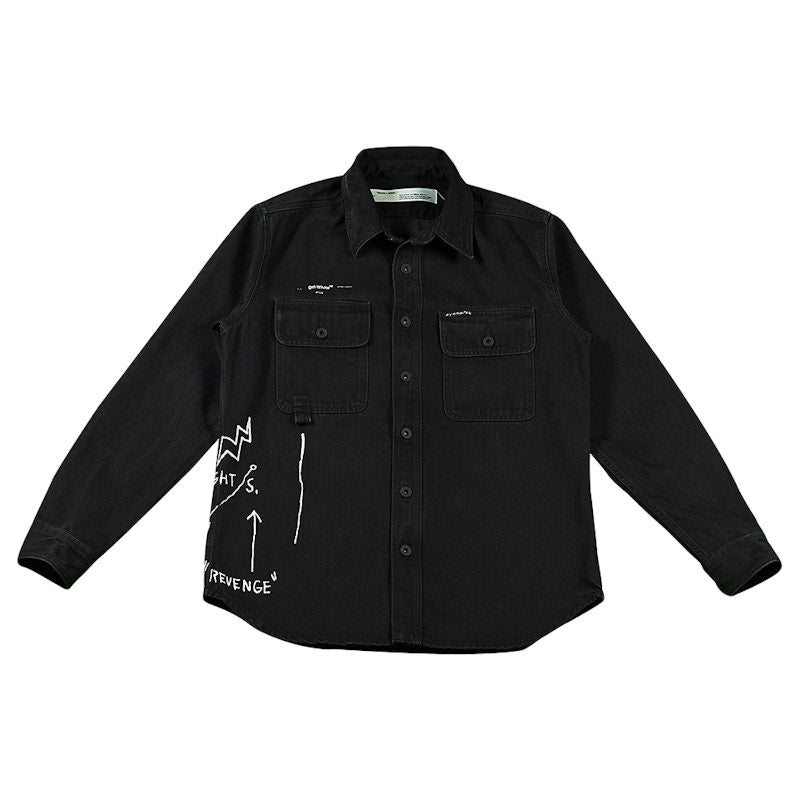 OFF-WHITE Basquiat Denim Shirt Black/White