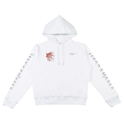 OFF-WHITE Basquiat Graphic Hoodie White/Black/Red