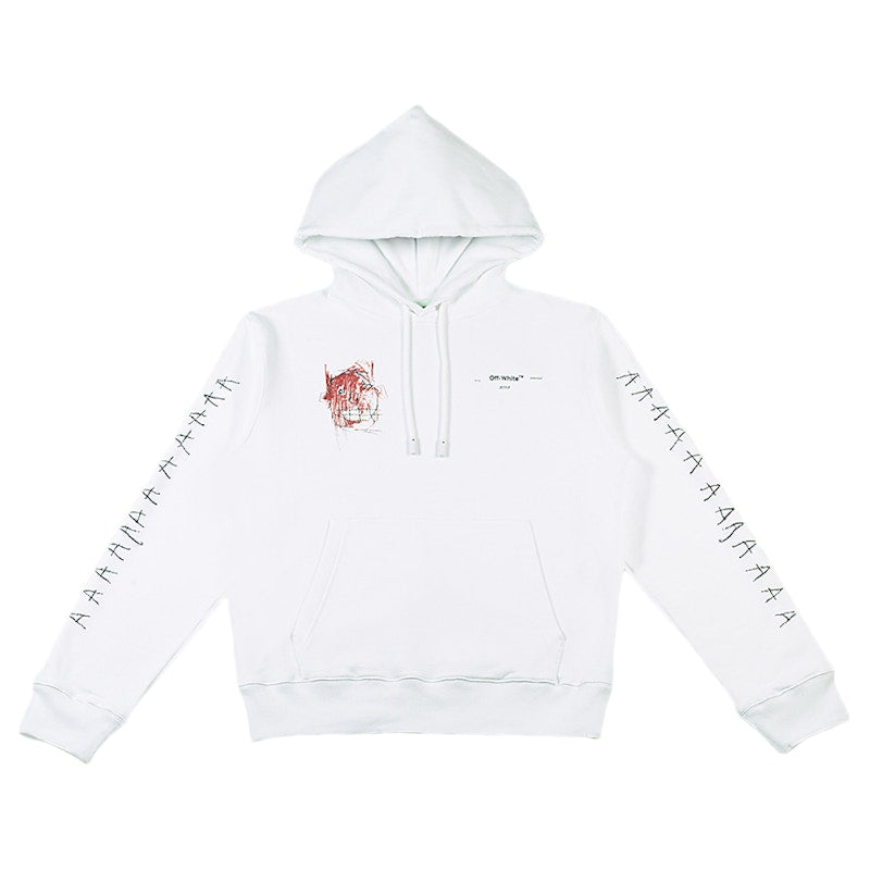 OFF-WHITE Basquiat Graphic Hoodie White/Black/Red