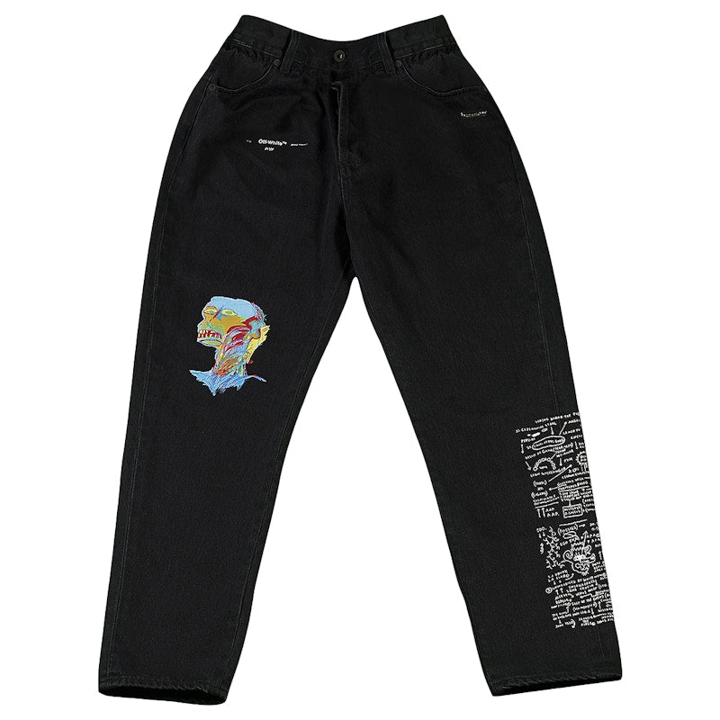 OFF-WHITE Basquiat Low Crotch Denim Jeans Black/Multicolor
