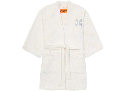 OFF-WHITE "Home" Bathrobe White/Ice Grey