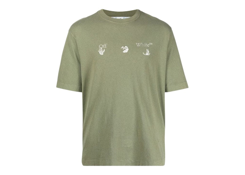 OFF-WHITE Big OW Logo Vintage T-Shirt Khaki/White