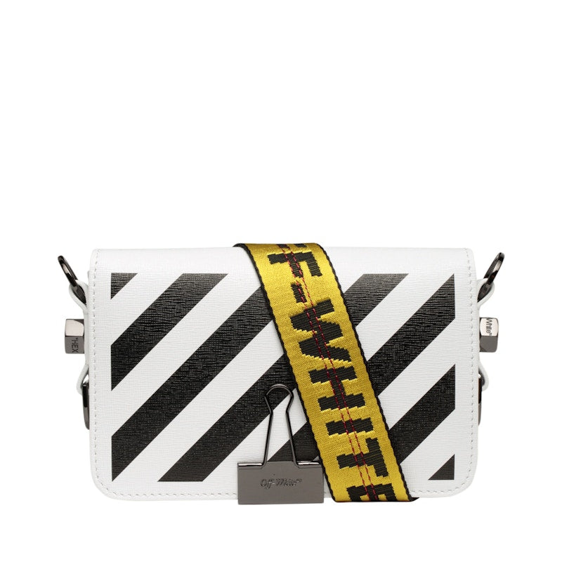 OFF-WHITE Binder Clip Bag Diag Mini White Black Yellow