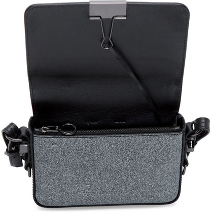 OFF-WHITE Binder Clip Bag Glitter Mini Silver