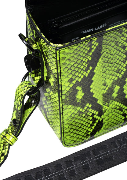 OFF-WHITE Binder Clip Bag Python Fluo Yellow