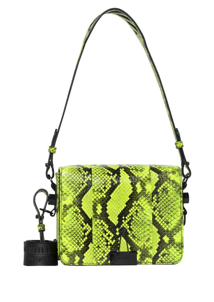 OFF-WHITE Binder Clip Bag Python Fluo Yellow