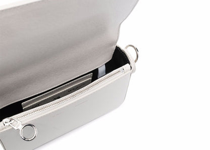 OFF-WHITE Binder Clip Bag SS22 Mini Diag Stripe White Black Yellow