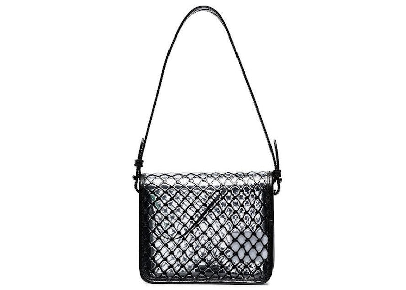 OFF-WHITE Binder Clip Bag Transparent Mesh Black