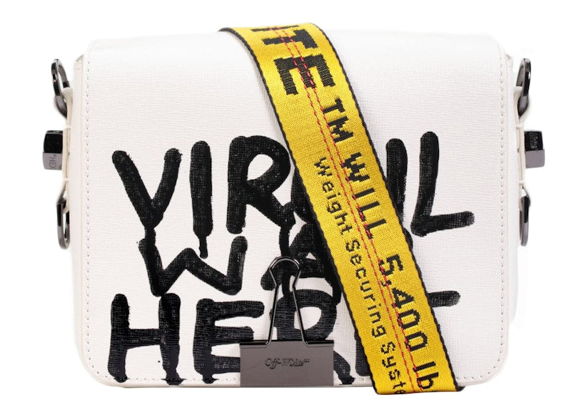OFF-WHITE Binder Clip Bag Virgil Was Here White Yellow