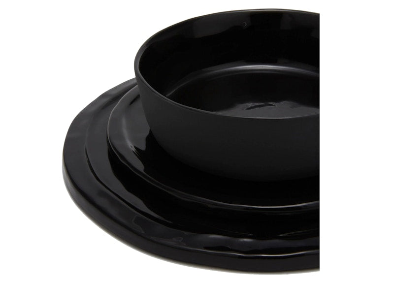 OFF-WHITE Black Matte Ceramic Lunch Set