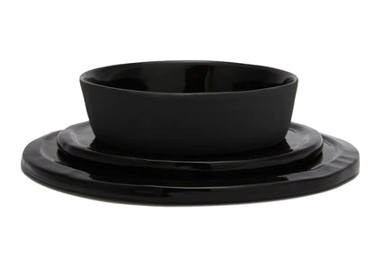 OFF-WHITE Black Matte Ceramic Lunch Set