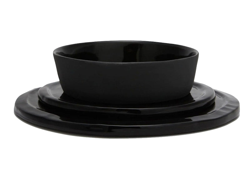 OFF-WHITE Black Matte Ceramic Lunch Set
