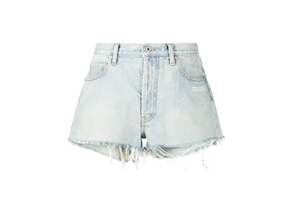 OFF-WHITE Bleached Denim Shorts Bleach