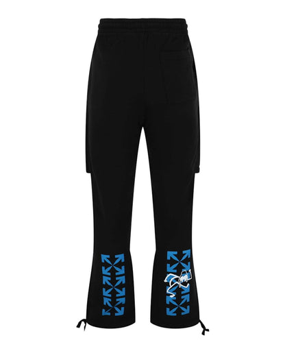 OFF-WHITE Blue 90's Liquid Double Sweatpants Black