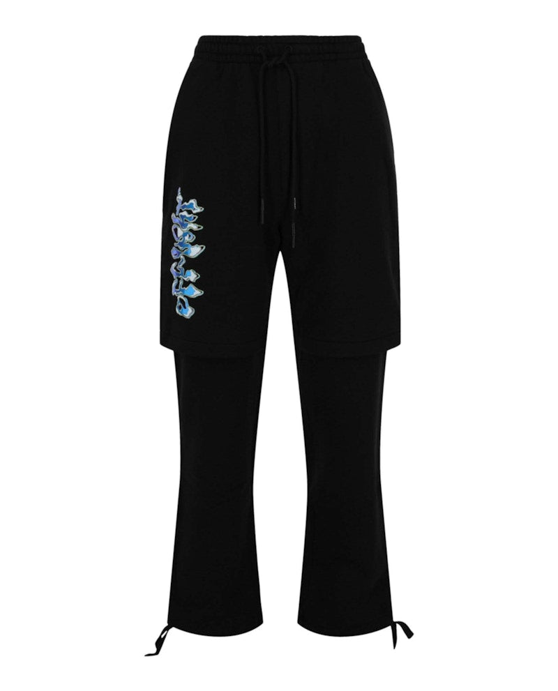 OFF-WHITE Blue 90's Liquid Double Sweatpants Black