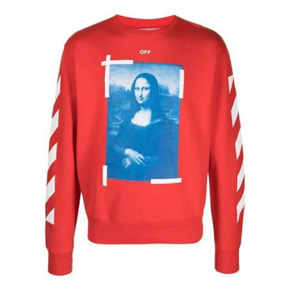 OFF-WHITE Blue Monalisa Slim Crewneck Red