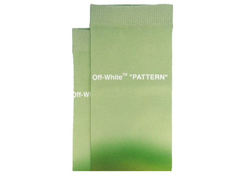 OFF-WHITE Blurred Logo Crew Socks Green/White