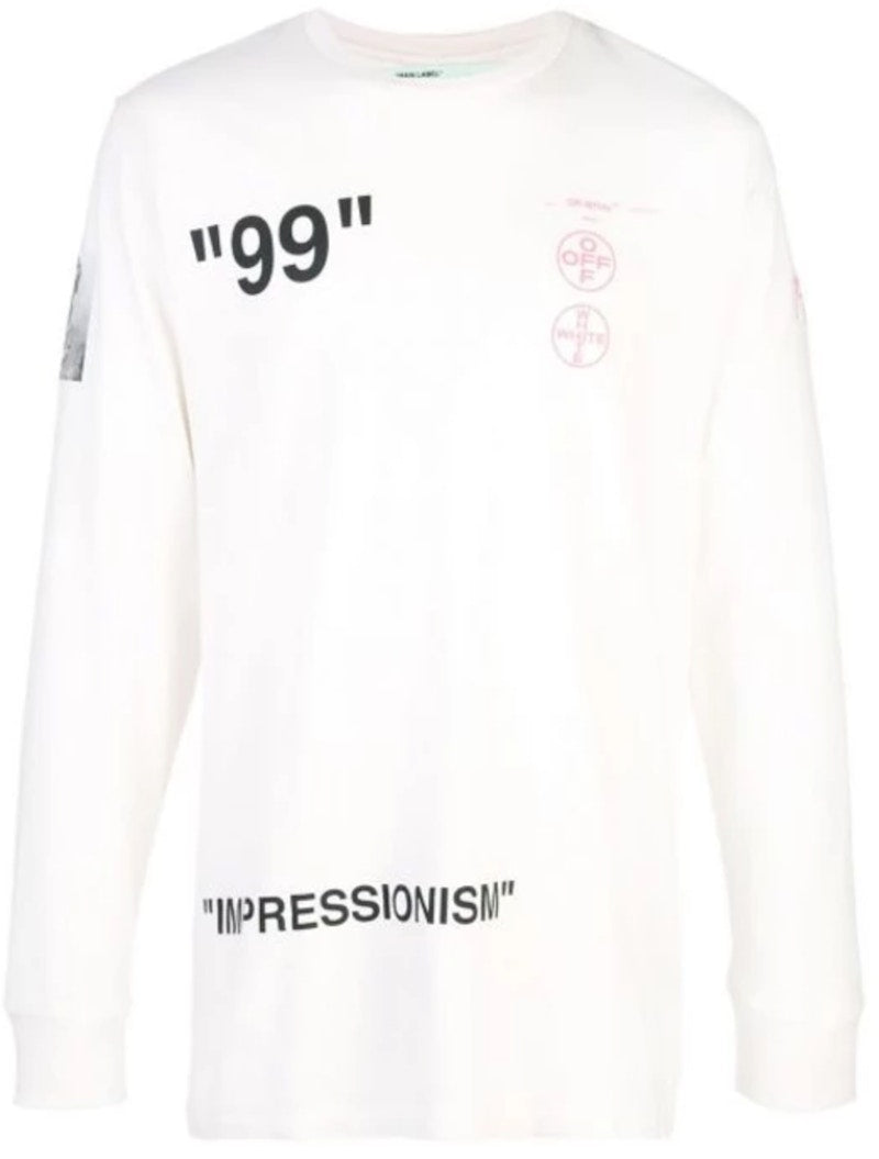 OFF-WHITE Boat Graphic Print L/S T-shirt White/Multicolor