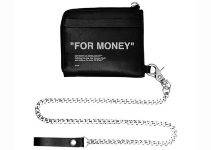 OFF-WHITE Bold Quote Chain Wallet "FOR MONEY" Black