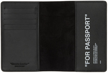 OFF-WHITE Bold Quote Passport Wallet "FOR PASSPORT" Black