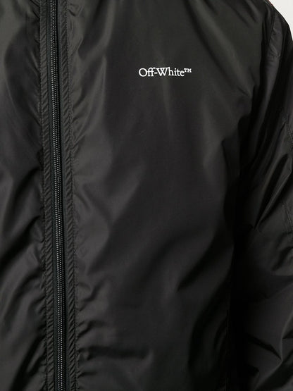 OFF-WHITE Bookish Nylon Full Zip Jacket Black/White