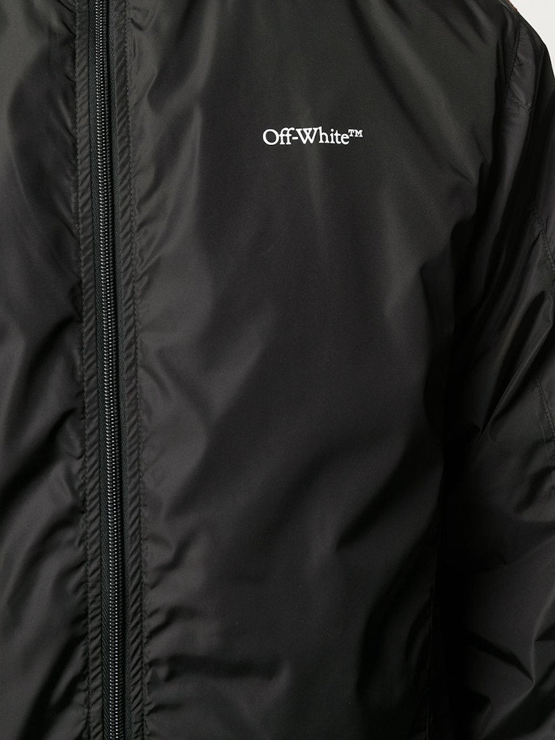 OFF-WHITE Bookish Nylon Full Zip Jacket Black/White