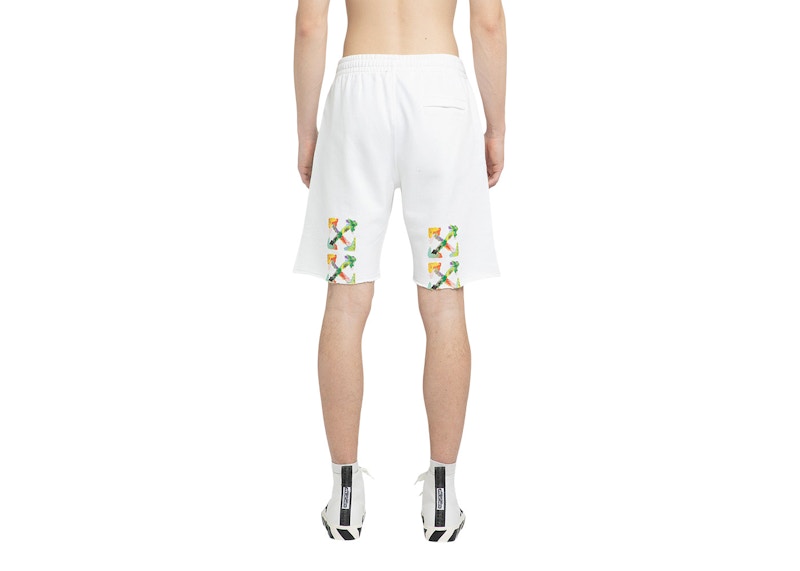 OFF-WHITE Brush Arrows Raw-Cut Shorts White/Multi
