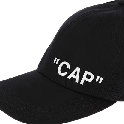 OFF-WHITE "CAP" Quote Hat Black/White