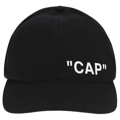 OFF-WHITE "CAP" Quote Hat Black/White