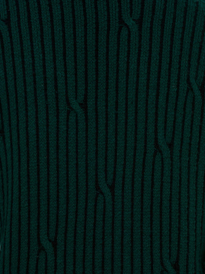 OFF-WHITE Cables Knit Sweater Dark Green