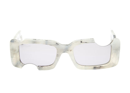 OFF-WHITE Cady Rectangular Frame Sunglasses Light Grey Marble/Grey (OERI006Y21PLA0010505)