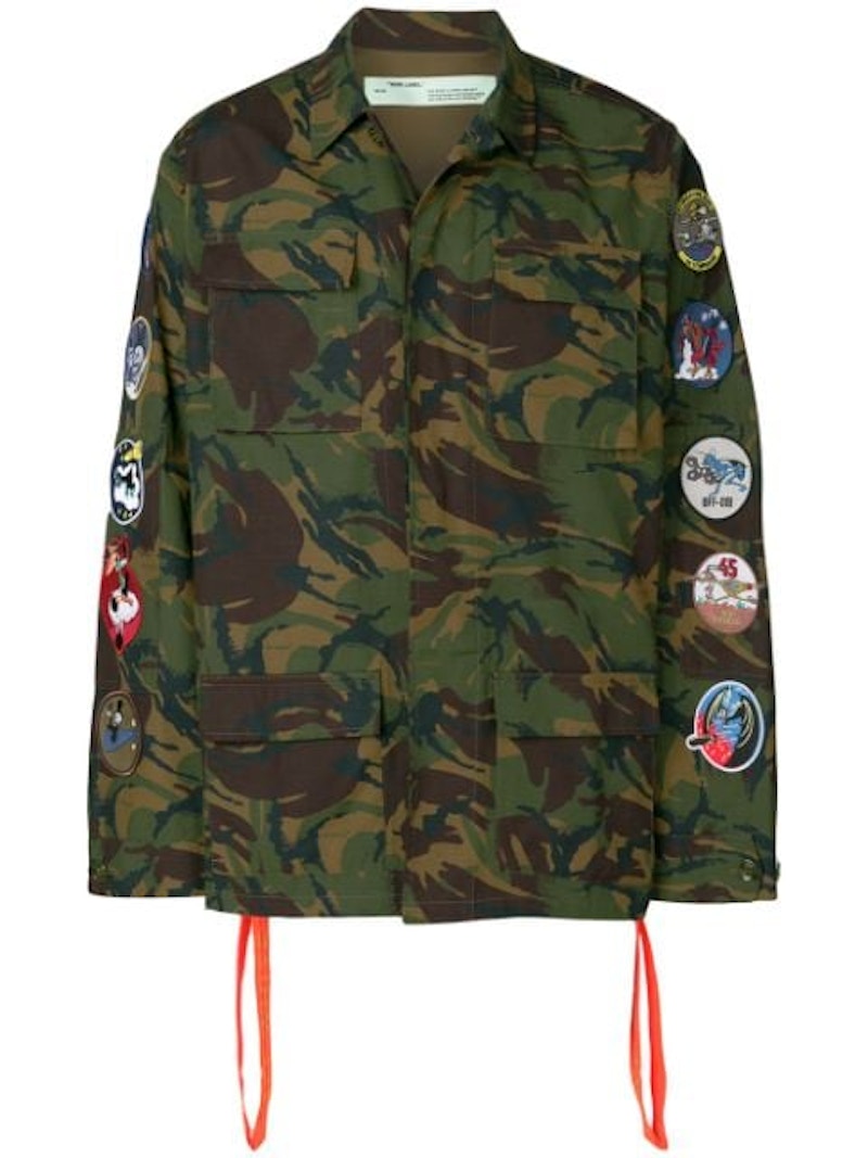 OFF-WHITE Camoflage Arrows Patch Sleeves Jacket Green