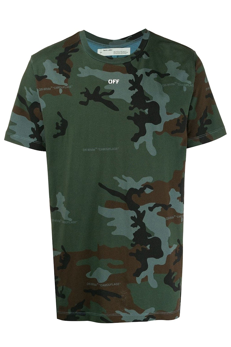OFF-WHITE Camouflage Incompiuto T-shirt Green/White