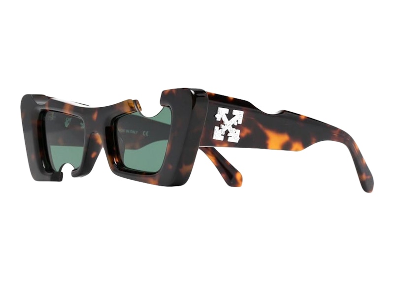 OFF-WHITE Cannes Cut-Out Cat-Eye Sunglasses Tortoiseshell/Green
