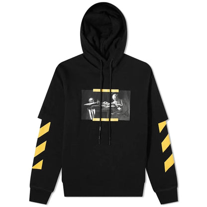 OFF-WHITE Caravaggio Painting Double Sleeve Hoodie Black