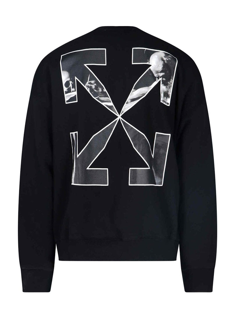 OFF-WHITE Caravaggio Saint Jerome Writing Arrows Sweatshirt Black