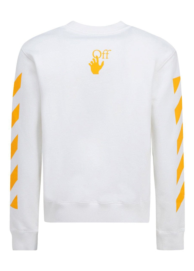 OFF-WHITE Caravaggio Saint Jerome Writing Print Slim Fit Sweatshirt White Yellow