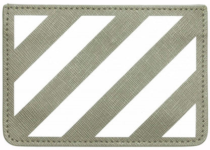 OFF-WHITE Card Case Binder Diag Saff Military/White