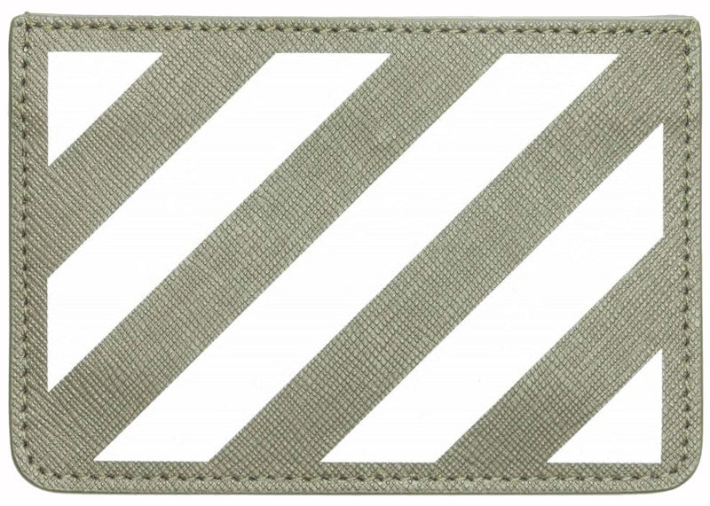 OFF-WHITE Card Case Binder Diag Saff Military/White
