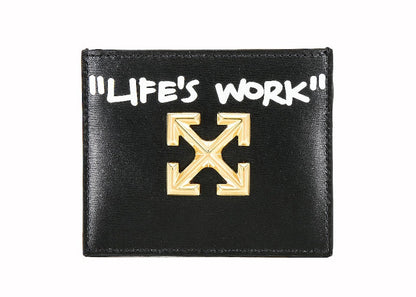 OFF-WHITE Card Case Jitney 'Life's Work' Simple Black