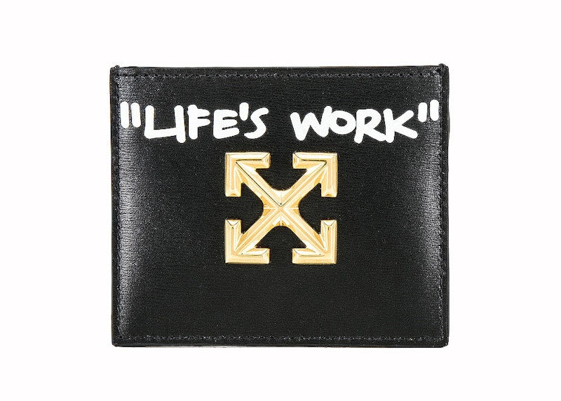 OFF-WHITE Card Case Jitney 'Life's Work' Simple Black